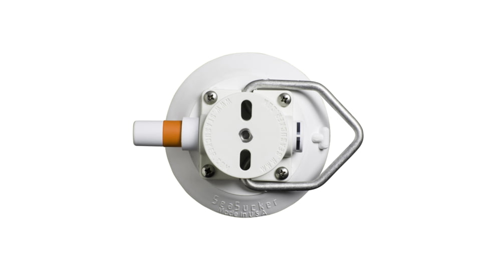 SeaSucker 4.5in SeaSucker Mount w/Flat-Top Stainless Steel D-Ring, White, VM1013W