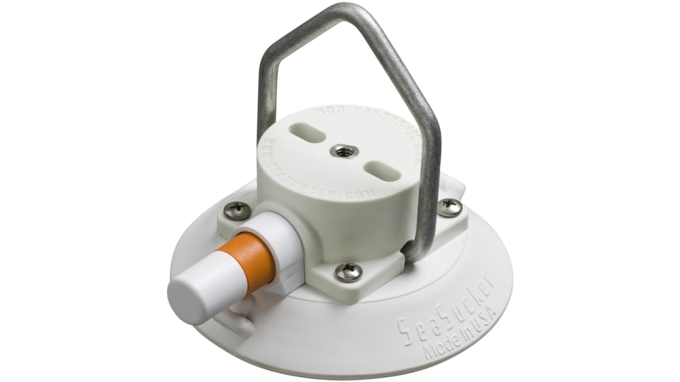 SeaSucker 4.5in SeaSucker Mount w/Flat-Top Stainless Steel D-Ring, White, VM1013W