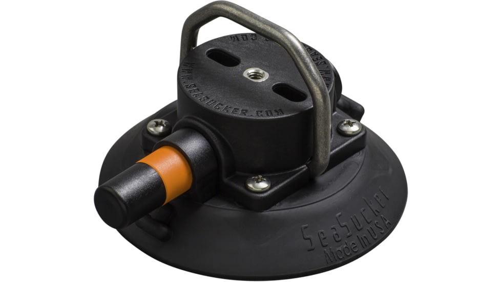 SeaSucker 4.5in SeaSucker Mount w/Pointed Stainless Steel D-Ring, Black, VM1015B