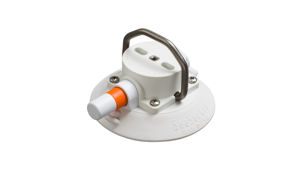 SeaSucker 4.5in SeaSucker Mount w/Pointed Stainless Steel D-Ring, White, VM1015W