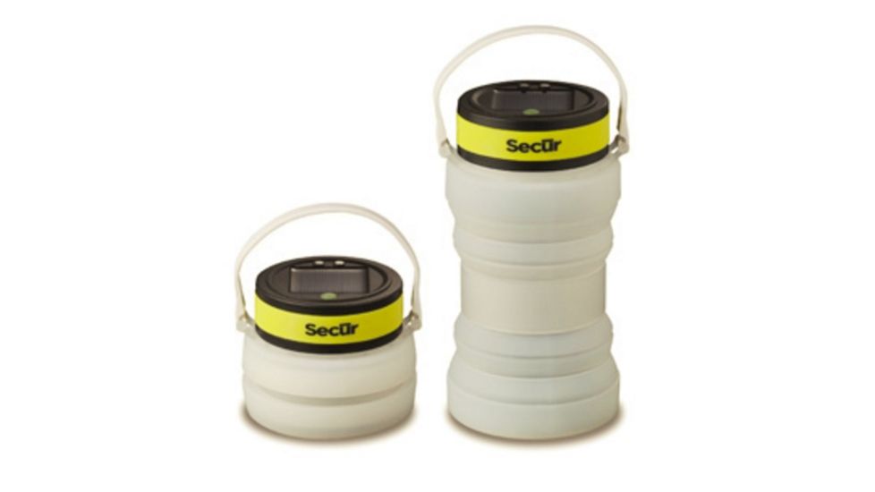 Secur Collapsible Solar Powered Bottle Lantern, White/Yellow/Black, SP-1108