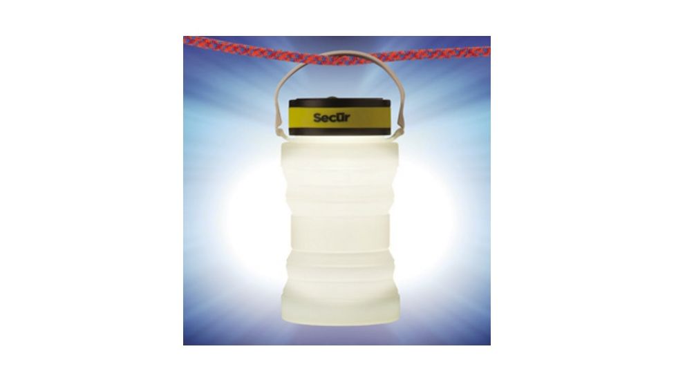 Secur Collapsible Solar Powered Bottle Lantern, White/Yellow/Black, SP-1108