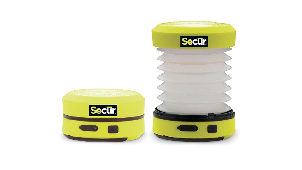 Secur Mini Collapsible Compact Telescoping Storm Lantern,63 Lumens,Yellow/Green/Black SP-1103