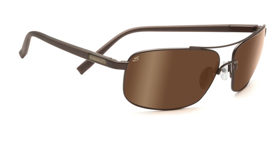 Serengeti Palladio Sunglasses - Satin Dark Brown Frame, Polar PhD Drivers Gold Lenses 7568