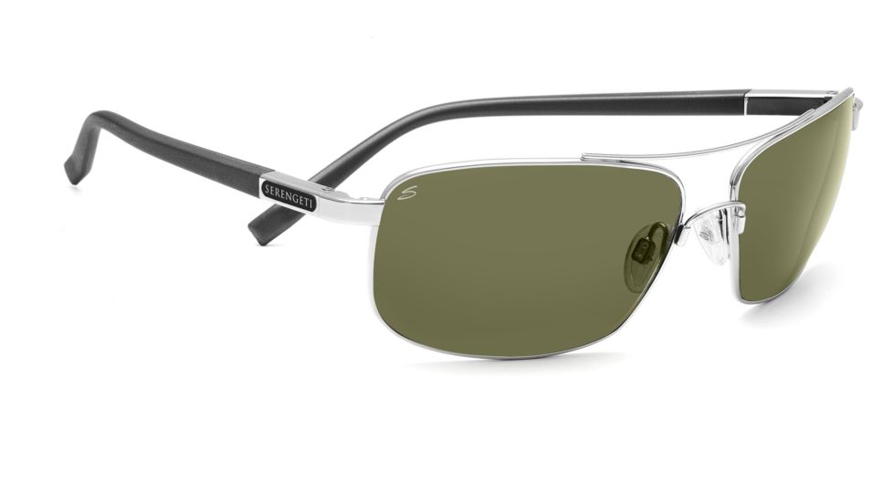 Serengeti Palladio Sunglasses - Shiny Silver Frame, Polar PhD 555nm Lenses 7569