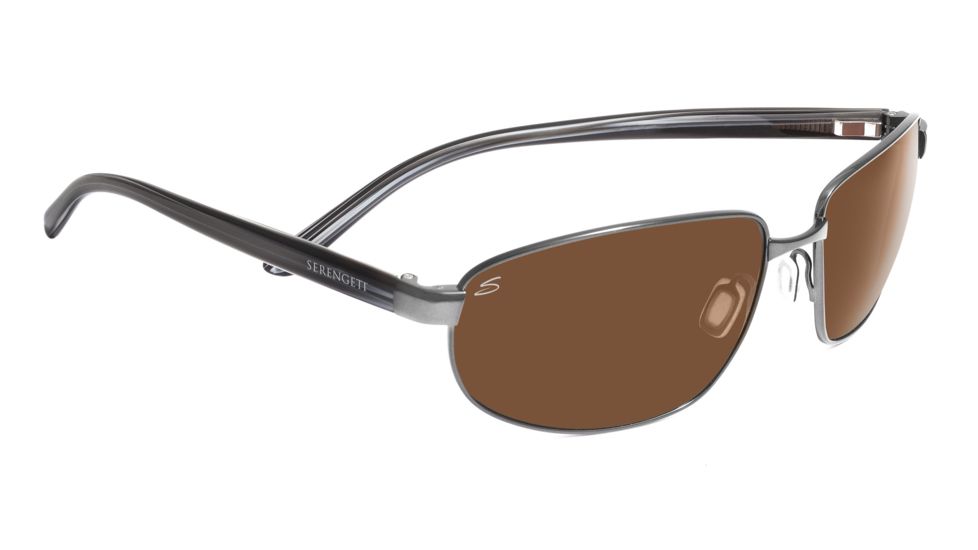 Serengeti Trapani Sunglasses - Shiny Gunmetal/Gray Stripe Frame, Drivers Lenses 7599