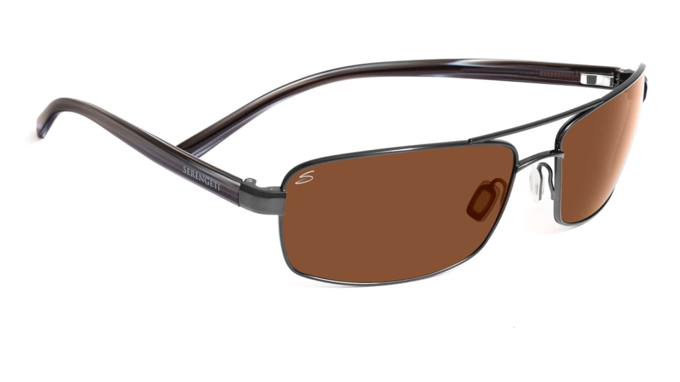 Serengeti San Remo Sunglasses - Shiny Gunmetal/Gray Stripe Frame, Drivers Lenses 7608