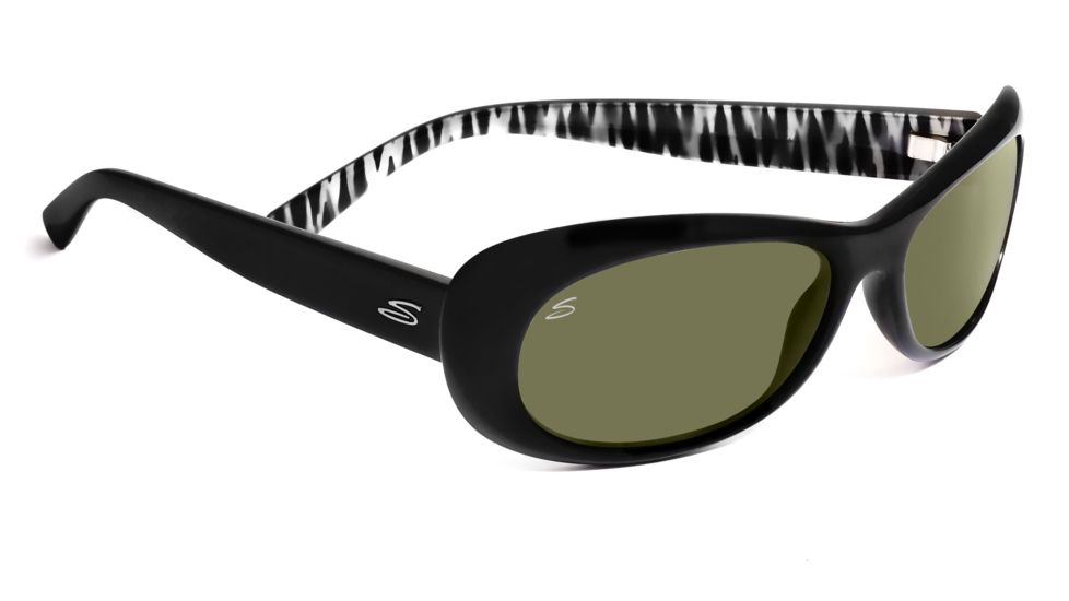 Serengeti Bella Sunglasses - Shiny Black Zebra Frame, 555nm Lenses 7628
