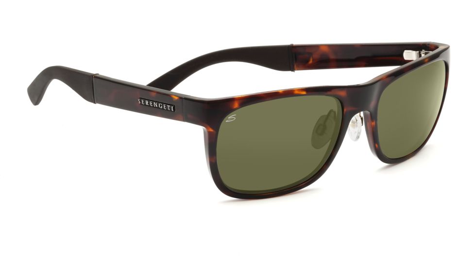 Serengeti Nico Sunglasses - Dark Tortoise Frame, 555nm Polarized Lenses 7642