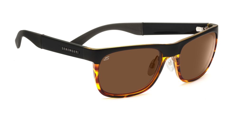 Serengeti Nico Sunglasses - Satin Black/Shiny Dark Tort Frame, Drivers Lenses 7646