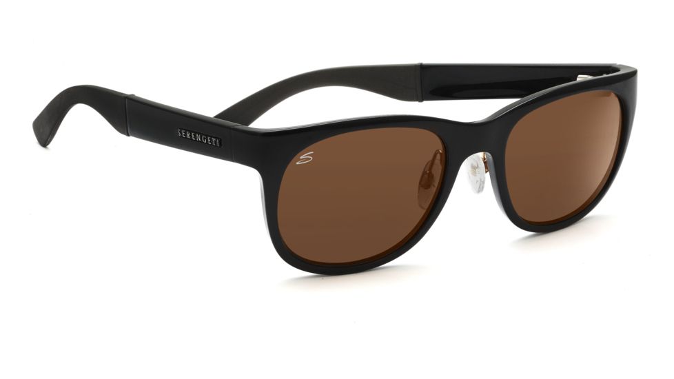 Serengeti Milano Sunglasses - Shiny Black Frame, Drivers Polarized Lenses 7655