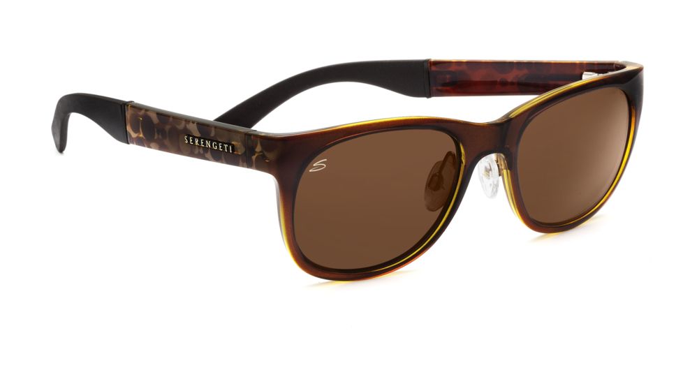 Serengeti Milano Sunglasses - Shiny Bubble Tortoise Frame, Drivers Polarized Lenses 7656