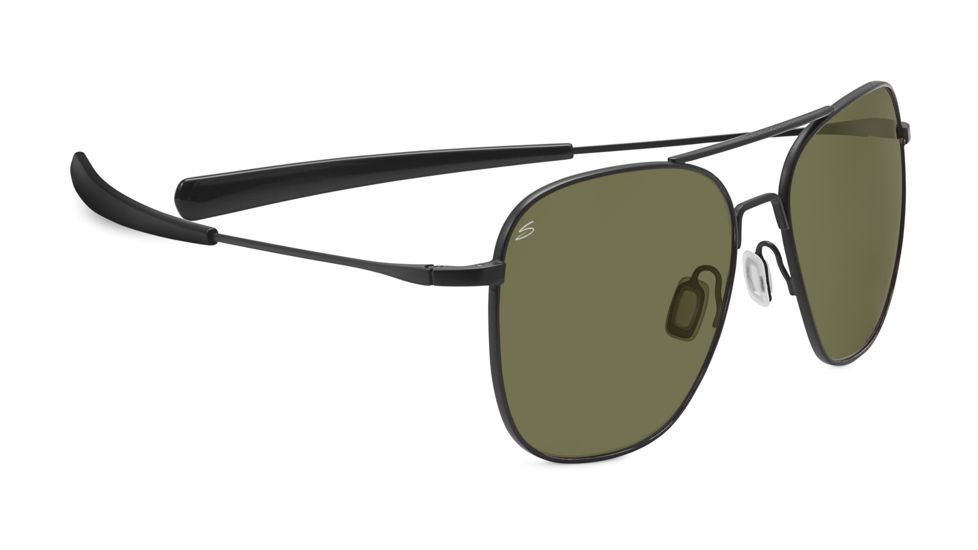 Serengeti Aerial Sunglasses, Satin Black Frame, 555nm Lens, 7976