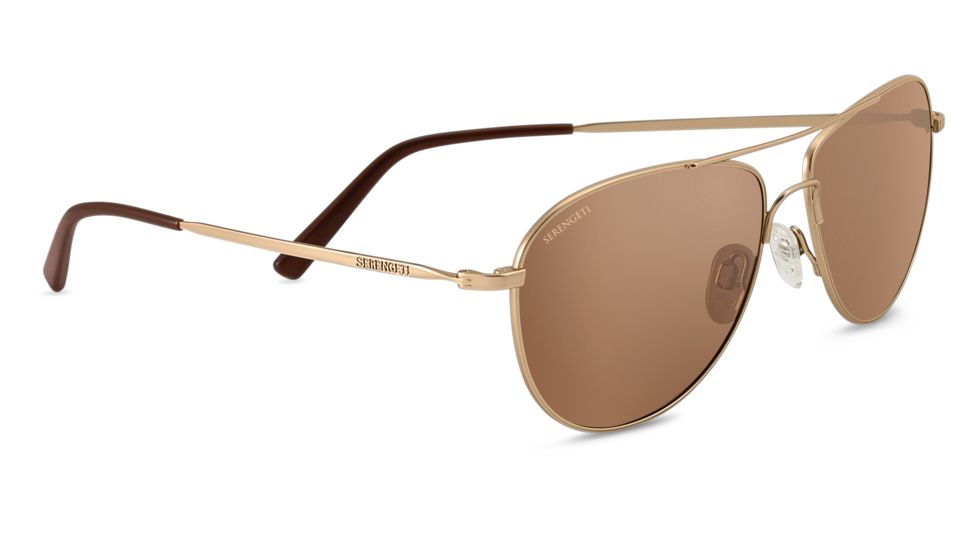 Serengeti Alghero Sunglasses, Satin Soft Gold Frame, Polarized Drivers Gold Lens, 8315