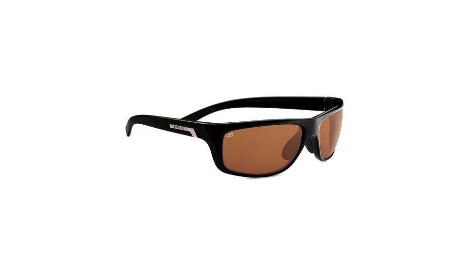 Serengeti Assisi Sunglasses -  Shiny Satin Black Frame and Polar PhD Drivers Lens 7753