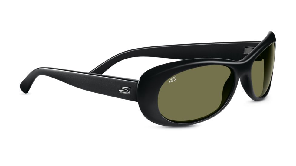 Serengeti Bella  Sunglasses, Shiny Black Frame, Polarized 555nm Lens, 8206