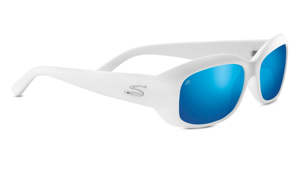 Serengeti Bianca Sunglasses, Sanded White Frame, Polarized 555nm Blue  Lens, 8207