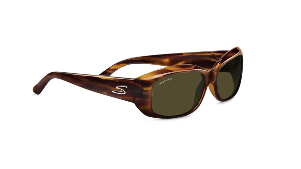 Serengeti Bianca Sunglasses, Dark Stripe Tortoise Frame, Polarized 555nm Lens 7366