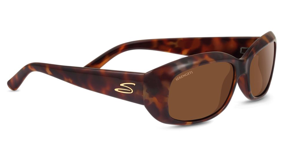 Serengeti Bianca Sunglasses,Red Moss Tortoise Frame,Polarized Drivers Square Lens 8424