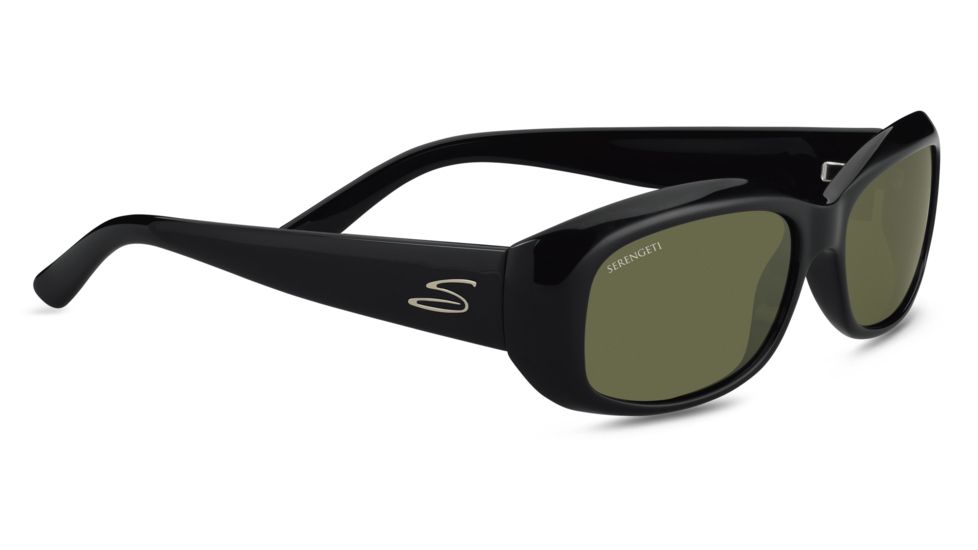 Serengeti Bianca Sunglasses, Shiny Black Frame, Polarized 555nm Lens 7364