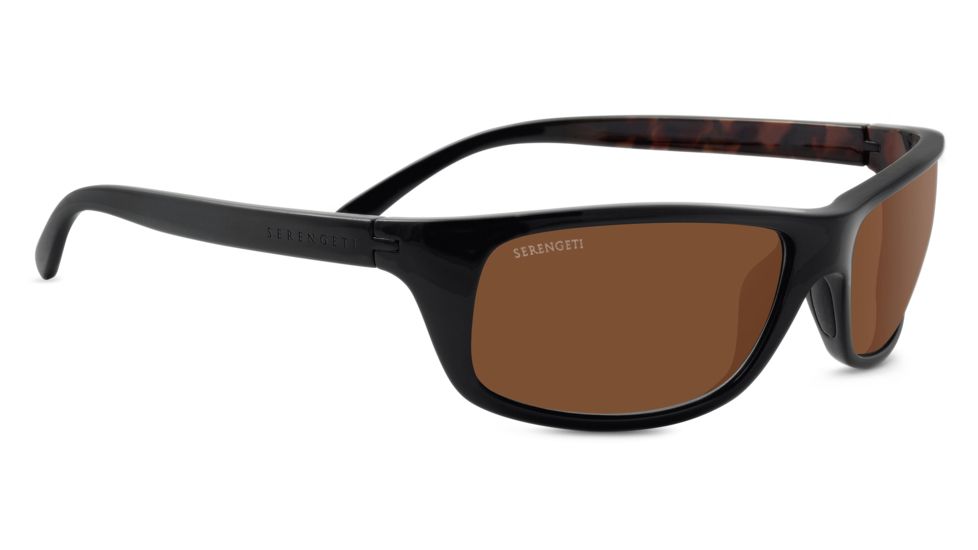 Serengeti Bormio Sunglasses, Shiny Tortoise Black Frame, Polar PhD Drivers Lens, 8167