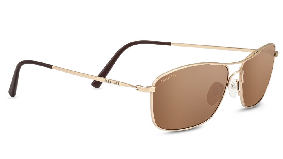 Serengeti Corleone Sunglasses, Satin Soft Gold, Polarized Drivers Gold, 8420