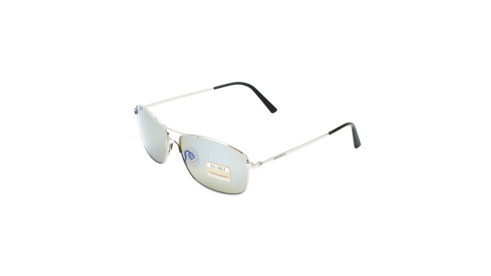 Serengeti Corleone Sunglasses, Shiny Titanium, Polarized 555nm Blue, 8418