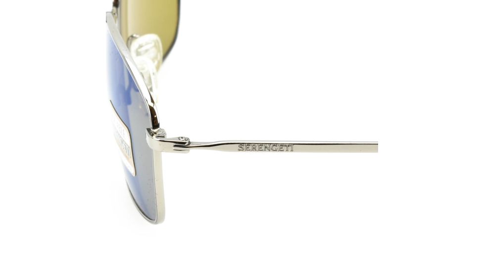Serengeti Corleone Sunglasses, Shiny Titanium, Polarized 555nm Blue, 8418