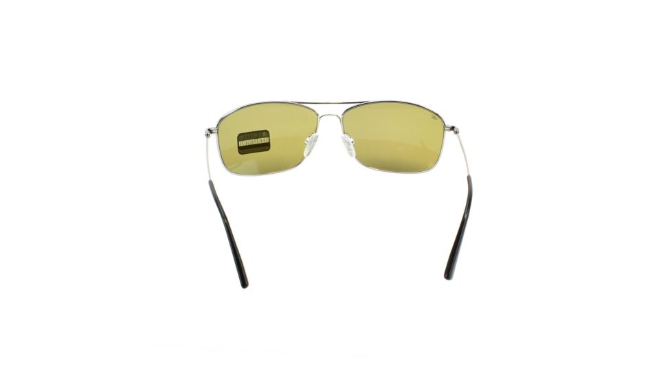 Serengeti Corleone Sunglasses, Shiny Titanium, Polarized 555nm Blue, 8418