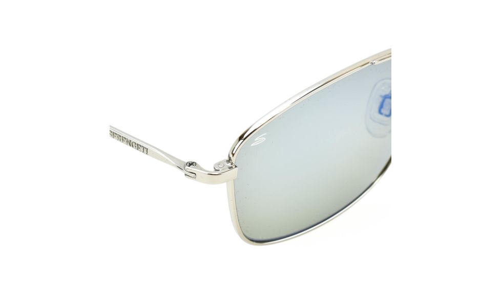 Serengeti Corleone Sunglasses, Shiny Titanium, Polarized 555nm Blue, 8418