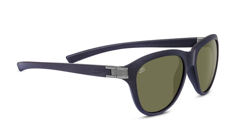 Serengeti Elba Sunglasses,Sanded Black Glitter Frame,Polarized 555nm Round Lens 8331