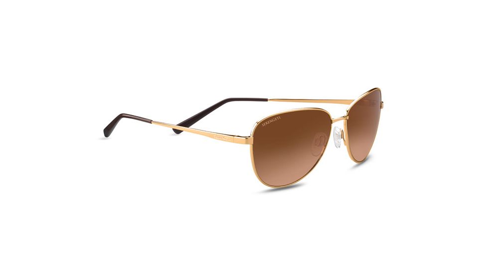 Serengeti Gloria, Polarized Drivers Gradient, Aviator , Female, Shiny Bold Gold, Medium 8577