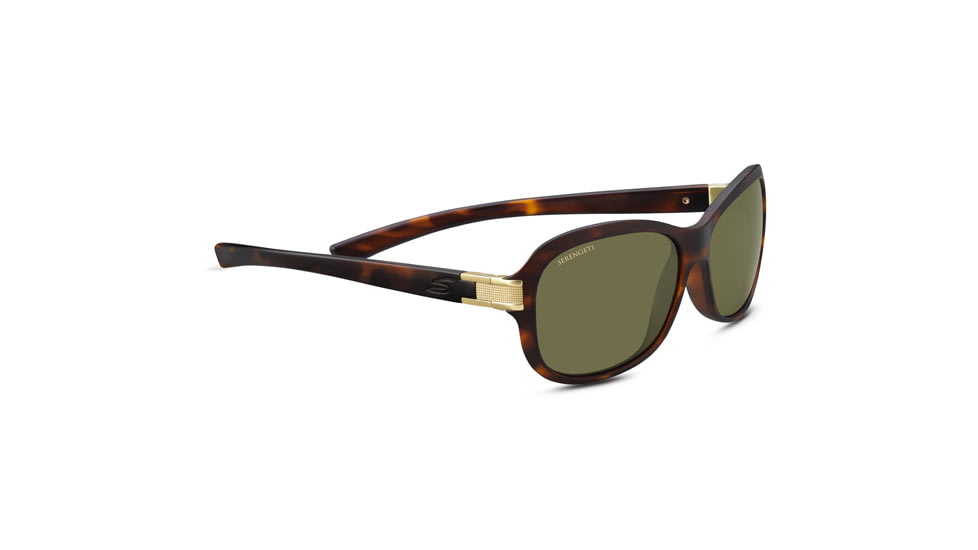 Serengeti Isola Sunglasses - Women's, Satin Tortoise/Satin Brass Frame, Polarized 555nm Lens, 8630