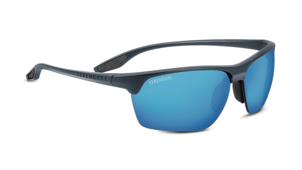 Serengeti Linosa Sunglasses, Sanded Dark Gray, Polar PhD 555nm Blue, 8507