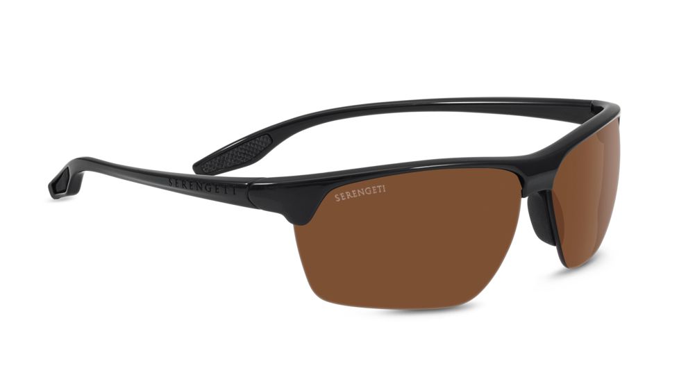 Serengeti Linosa Sunglasses, Shiny Black, Polar PhD Drivers, 8505