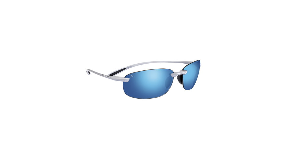 Serengeti Nuvino Sunglasses, Metallic Silver Frame, Polar PhD 555nm Blue  Lens, 8271
