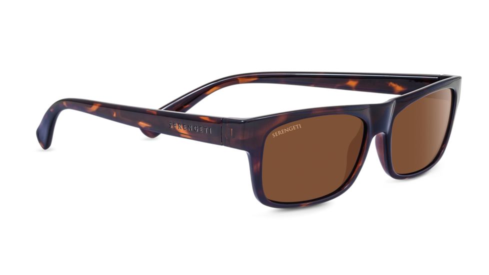 Serengeti Rapallo Sunglasses,Shiny Dark Tortoise Frame,Polarized Drivers Square Lens 8366
