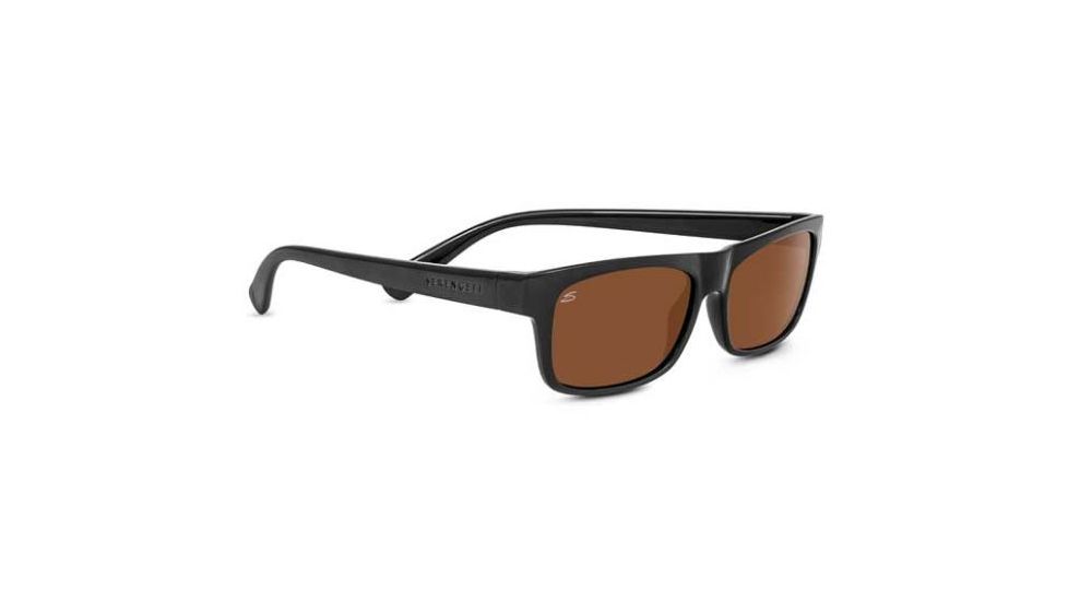 Serengeti Rapallo Sunglasses, Shiny Black, Polarized Drivers 8364