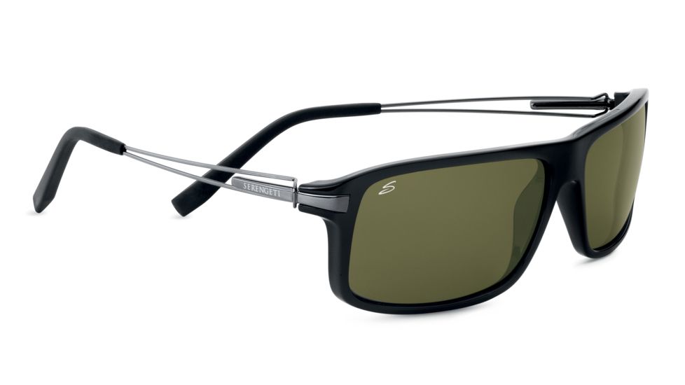 Serengeti Rivoli Sunglasses - Shiny Black Frame and Polarized 555nm Lens 7767