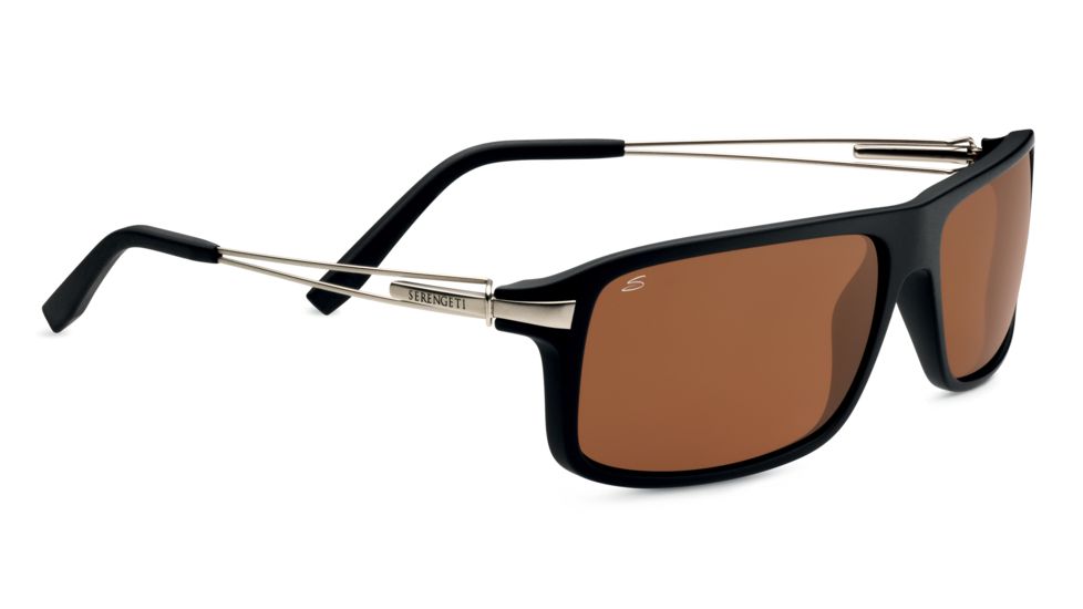 Serengeti Rivoli Sunglasses - Satin Black Frame and Polarized Drivers Lens 7765