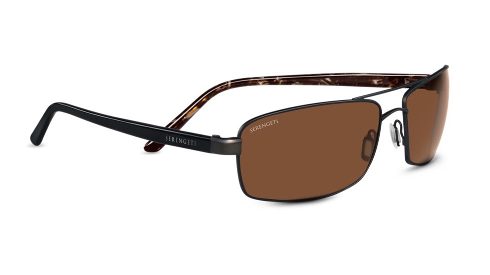Serengeti San Remo Sunglasses - Satin Dark Brown/Black Tortoise Frame, Drivers Polarized Lenses 7609