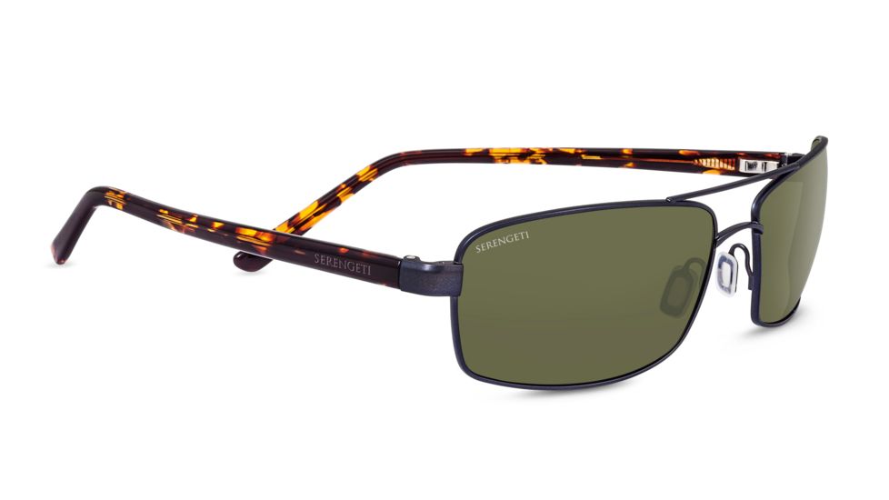 Serengeti San Remo Sunglasses,Satin Gunmetal/Tortoise Frame,Polarized 555nm Rectangle Lens 8452