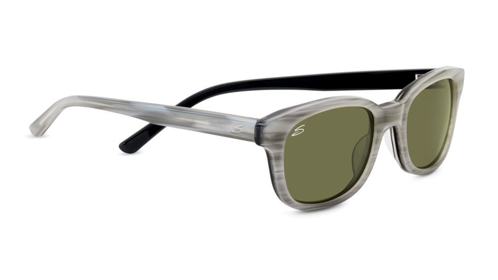 Serengeti Serena Sunglasses - Creme Stripe Black Frame and Polarized 555nm Lens 7778