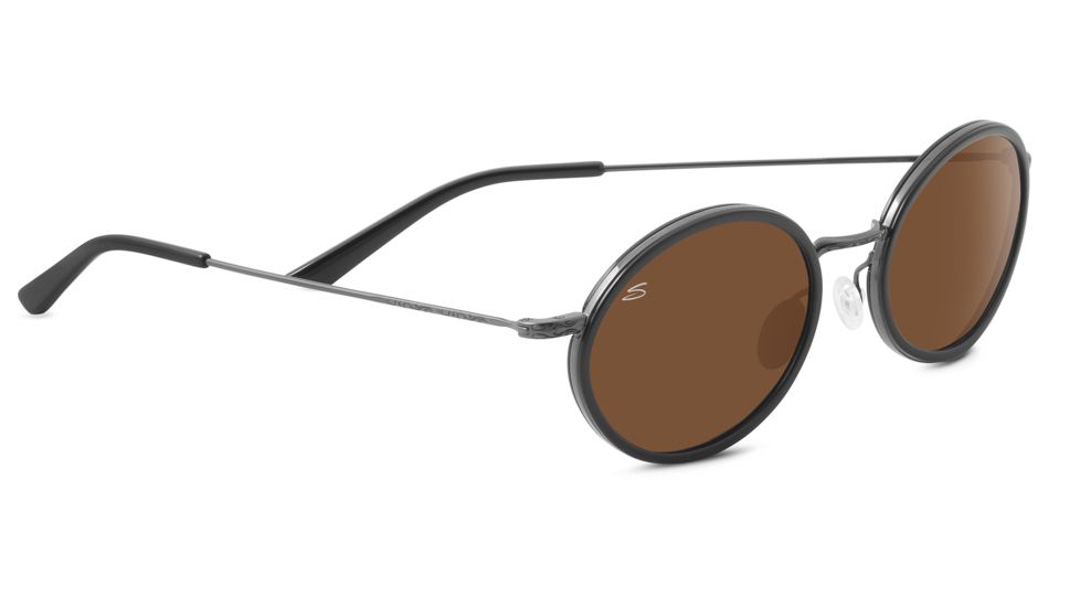 Serengeti Sirolo Sunglasses, Shiny Black Frame, Polarized Drivers Lens, 8103