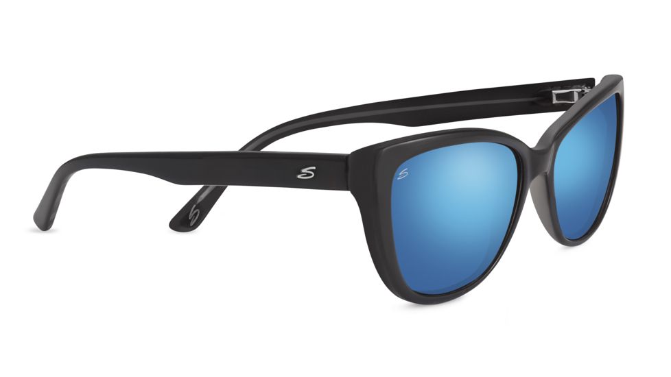 Serengeti Sophia Sunglasses, Shiny Black Frame, Polarized 555nm Blue  Lens, 8280