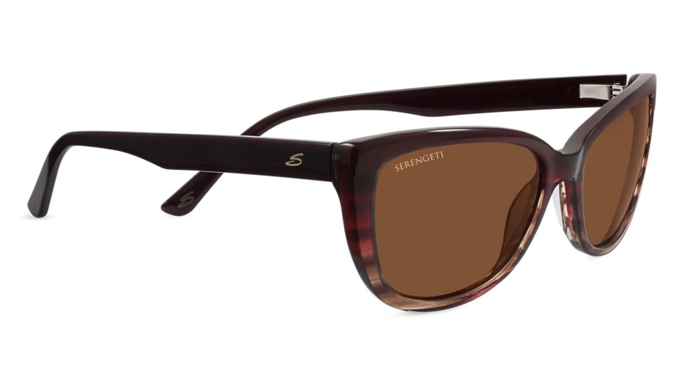 Serengeti Sophia Sunglasses, Red Taupe Tortoise Frame, Polarized Drivers Lens, 7892