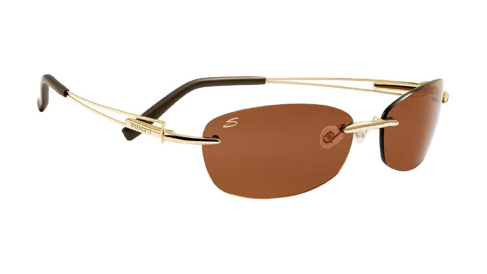 Serengeti Altura Sunglasses, Shiny Gold Frame, Polar PhD Drivers Lens 7352