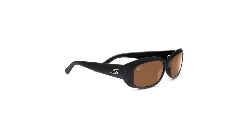Serengeti Bianca Sunglasses 7368, Shiny Black Frame, Polarized Drivers