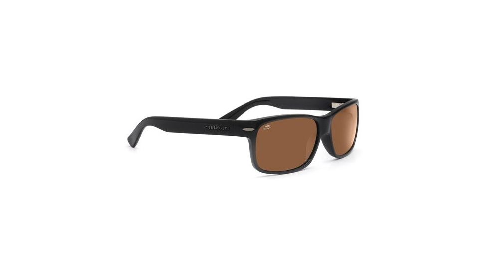Serengeti Fontana Sunglasses 7378, Shiny Black Frame, Polarized 555nm Lens
