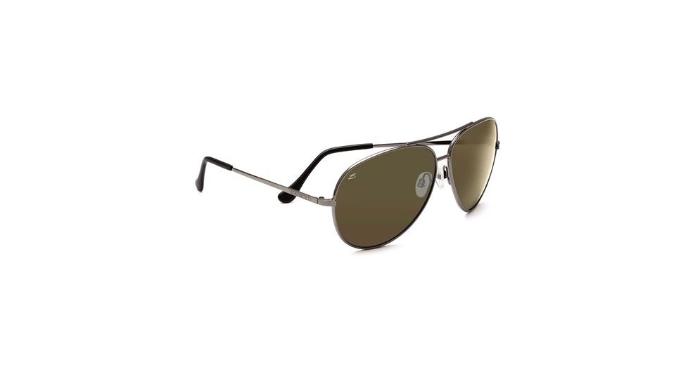 Serengeti Large Aviator, Shiny Gunmetal Frame, 555nm Polarized Lens, 7509